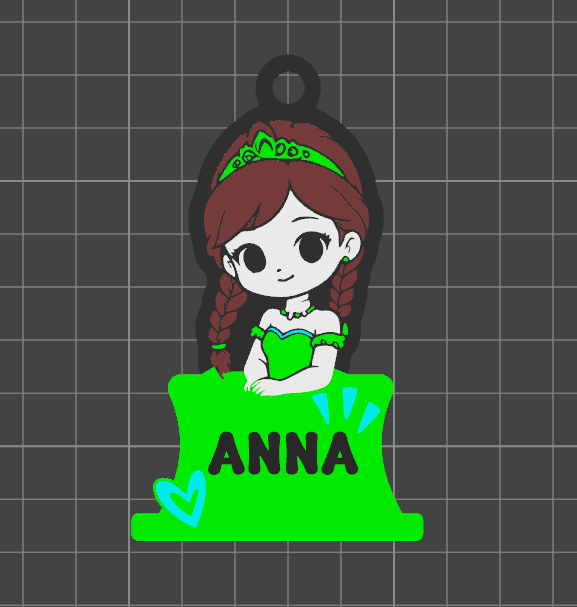 Hair Tie Ball Gown Keychain – 3MF File