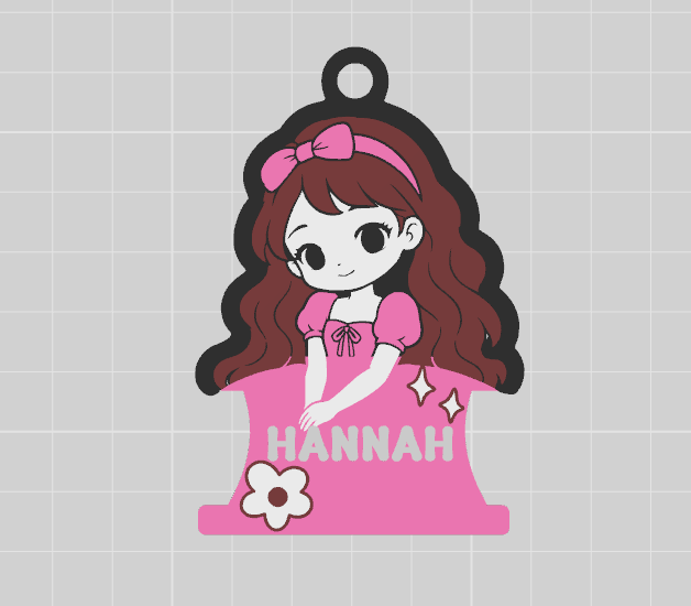 Hair Tie Ball Gown Keychain – 3MF File