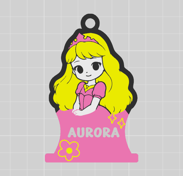 Hair Tie Ball Gown Keychain – 3MF File